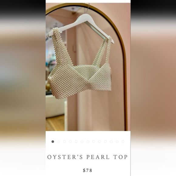 Festival Faux Pearl Crop Top Bralette Beaded Tank Cami Top - Picture 11 of 13